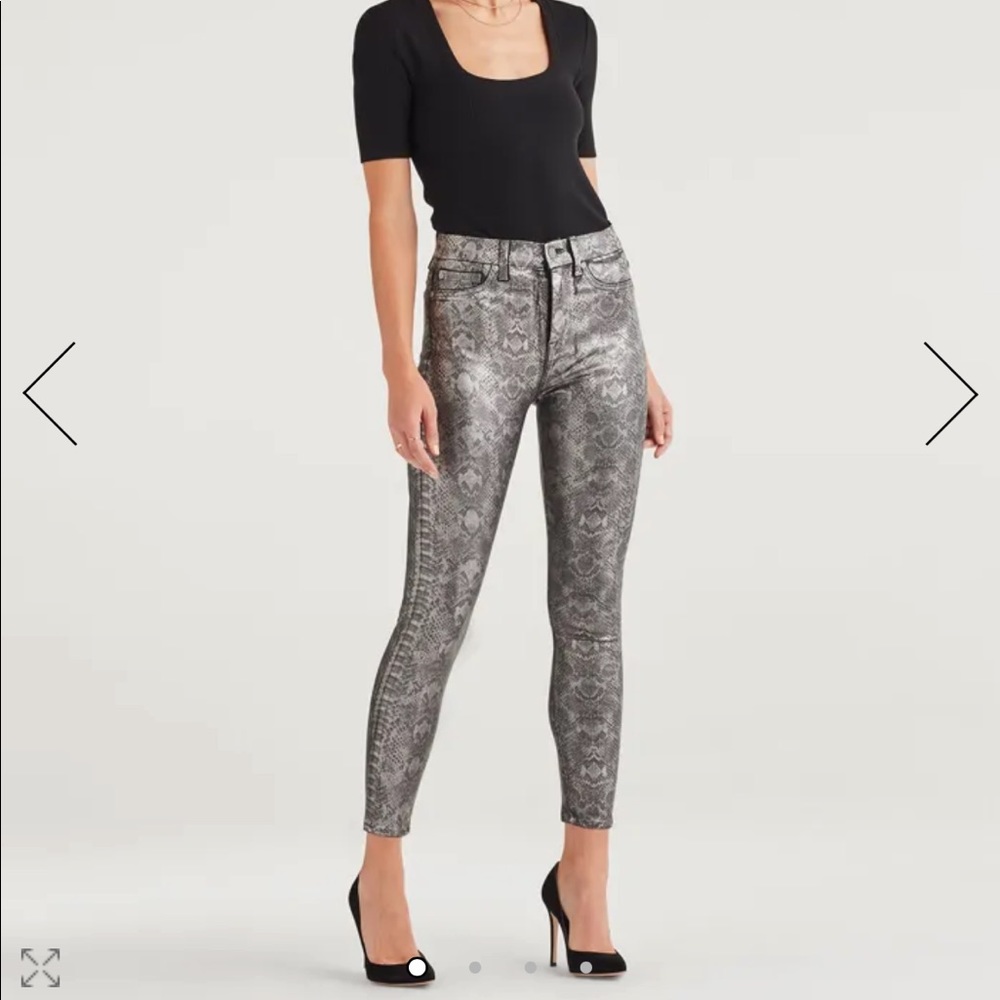 NWT 7fam High Waist Skinny in Python Pewter 25
